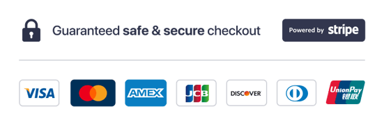 Guaranteed safe & secure checkout